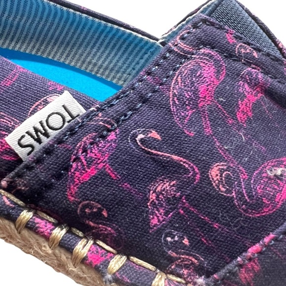 Bonobos x Toms Limited Edition Pink Flamingos Slip On Canvas Espadrilles - Picture 8 of 13